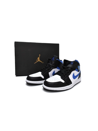 POP  Jordan 1 Mid White Black Racer Blue, 554724-140  01