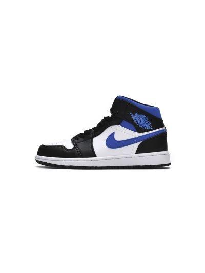 POP  Jordan 1 Mid White Black Racer Blue, 554724-140  02