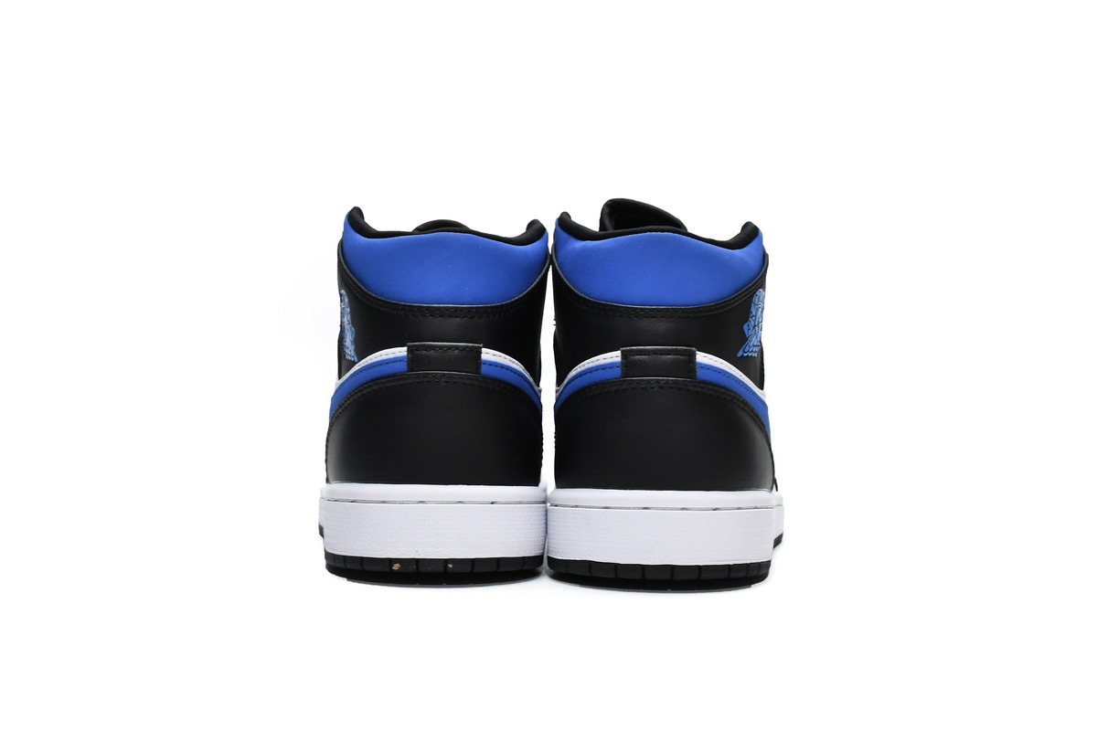POP  Jordan 1 Mid White Black Racer Blue, 554724-140 