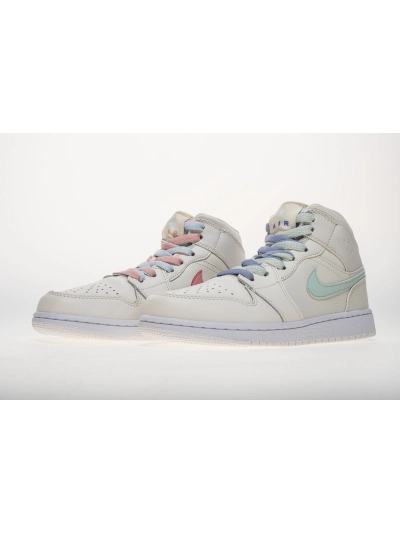 POP  Air Jordan 1 Mid Multi-Color Swoosh Phantom (GS), 555112-035 01