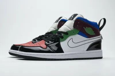 POP   Jordan 1 Mid SE Black White Multi-Color (W), DB5454-001  01