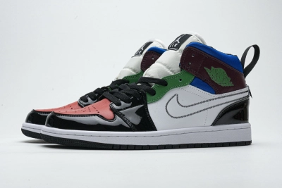 POP   Jordan 1 Mid SE Black White Multi-Color (W), DB5454-001  01