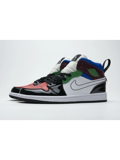 POP   Jordan 1 Mid SE Black White Multi-Color (W), DB5454-001  01