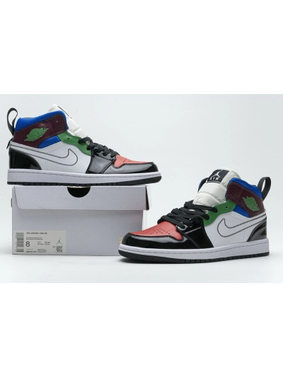 POP   Jordan 1 Mid SE Black White Multi-Color (W), DB5454-001  02