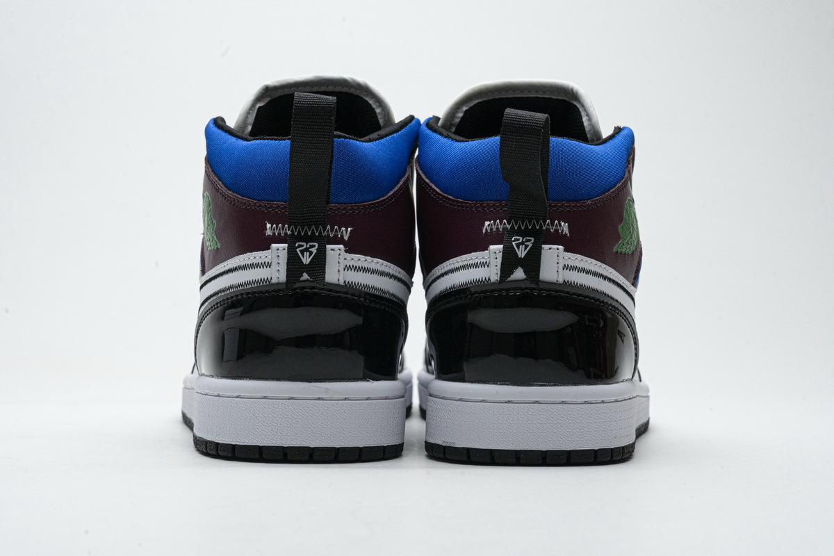 POP   Jordan 1 Mid SE Black White Multi-Color (W), DB5454-001 