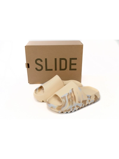 POP Yeezy Slide Enflame Oil Painting White Yellow, GW1932 02