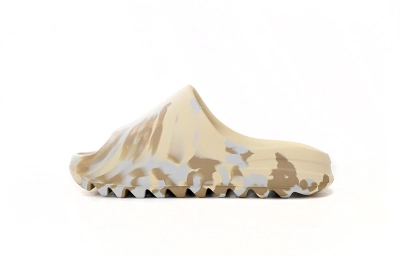 POP Yeezy Slide Enflame Oil Painting White Yellow, GW1932 01