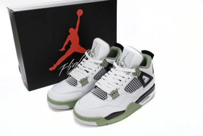 POP  Jordan 4 Retro  WMNS Oil Green Seafoam, AQ9129-103 01