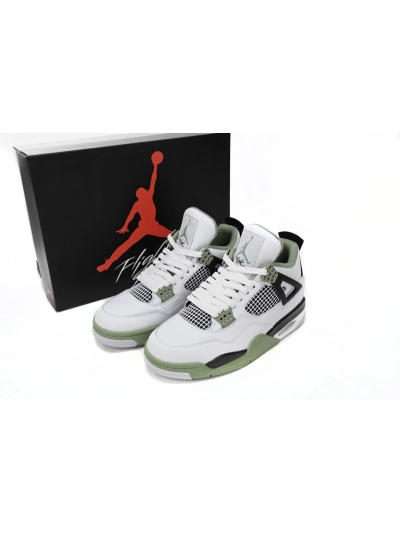 POP  Jordan 4 Retro  WMNS Oil Green Seafoam, AQ9129-103 01
