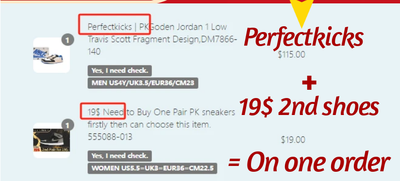 19$ Need to Buy One Pair PK sneakers firstly then can choose this item. 555088-140