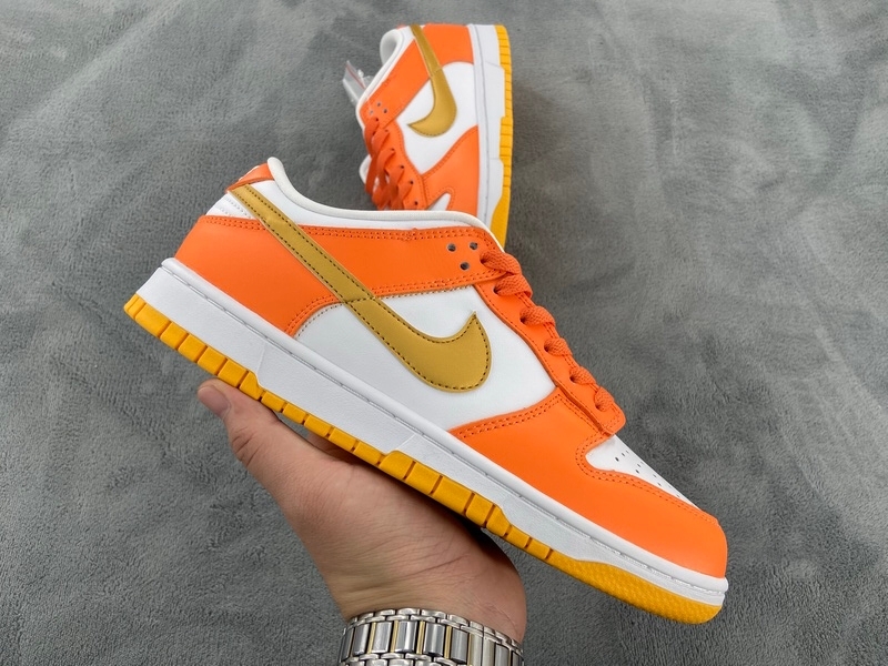 PKGoden  Dunk SB Low White/Orange Blaze-Gold, CU1726-002