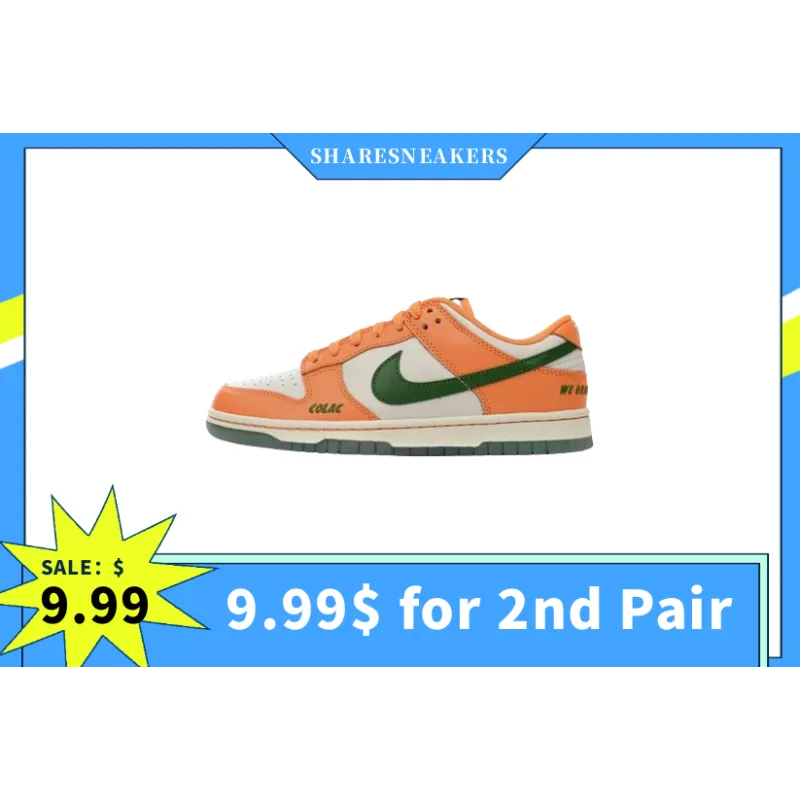 9.99$ get this pair as 2nd pair, buy 1 pair of PKGoden firstly! Dunk White Orange, DR6188-800