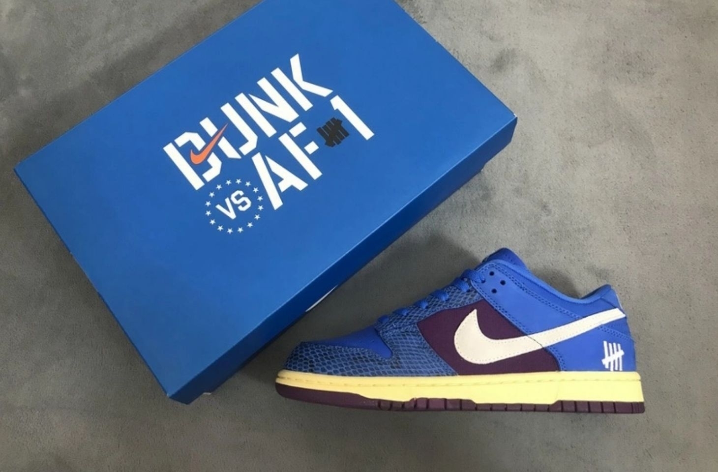 PKGoden  Dunk SB Low Undefeated 5 On It Dunk vs. AF1, DH6508-400