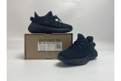 POP  KIDS Yeezy Boost 350 V2 Black Reflective , FU9007    02