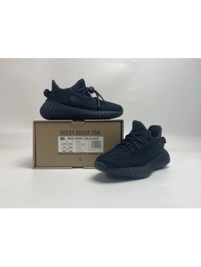 POP  KIDS Yeezy Boost 350 V2 Black Reflective , FU9007    02