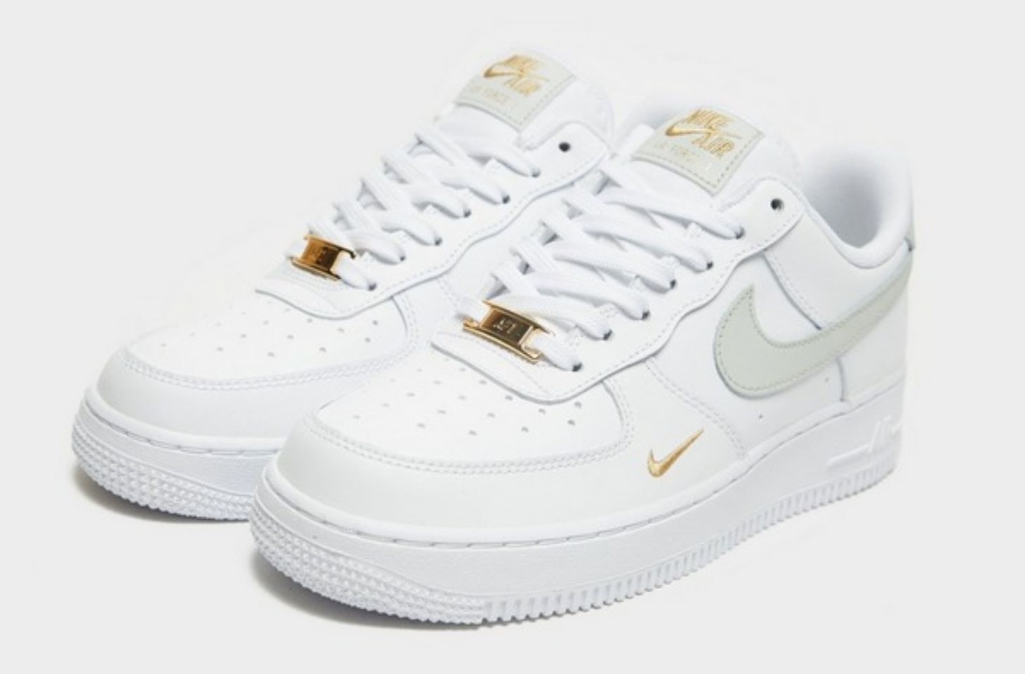 POP  air force 1 white grey gold