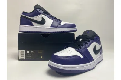 POP Jordan 1 Low Court Purple White,  553558-500 01
