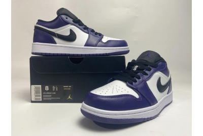 POP Jordan 1 Low Court Purple White,  553558-500 01