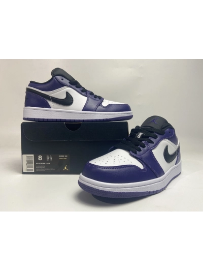 POP Jordan 1 Low Court Purple White,  553558-500 01