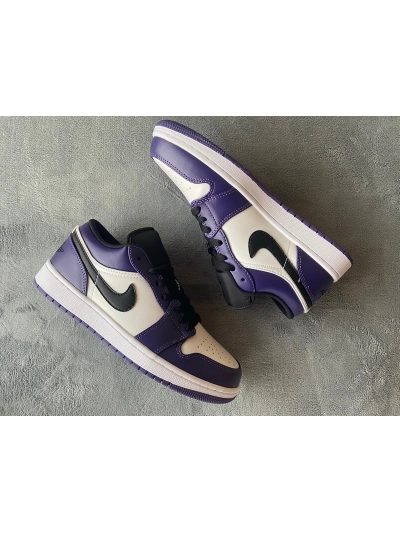 POP Jordan 1 Low Court Purple White,  553558-500 02