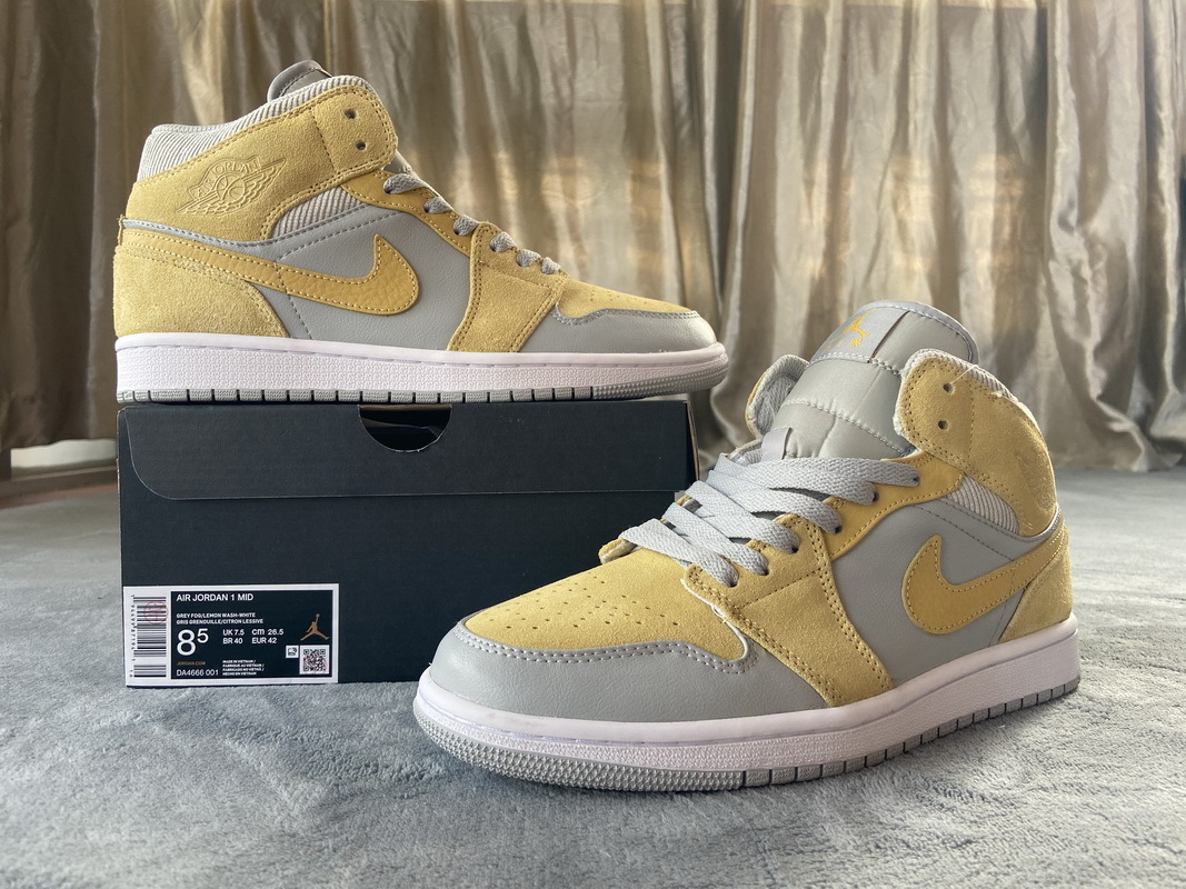 POP  Jordan 1 Mid Mixed Textures Yellow, DA4666-001