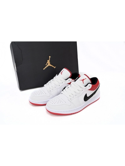 POP Jordan 1 Low White University Red Black, 553558-118 01