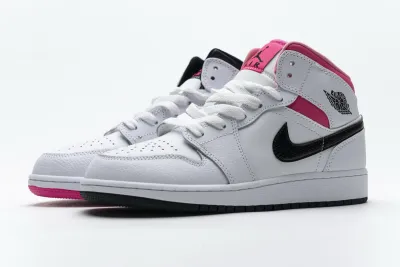 POP  Jordan 1 Mid White Black Hyper Pink , 555112-106 01
