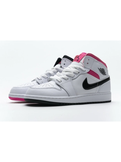 POP  Jordan 1 Mid White Black Hyper Pink , 555112-106 01