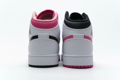 POP  Jordan 1 Mid White Black Hyper Pink , 555112-106 02