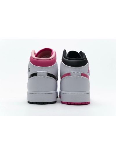 POP  Jordan 1 Mid White Black Hyper Pink , 555112-106 02