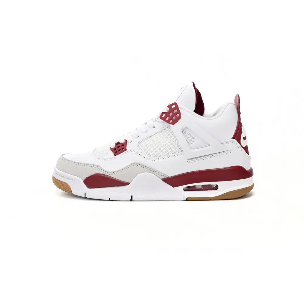 Free Shipping: PKGoden Jordan 4 Sb White Red, DR5415-160