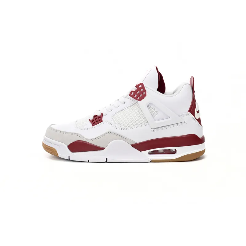 Free Shipping: PKGoden Jordan 4 Sb White Red, DR5415-160
