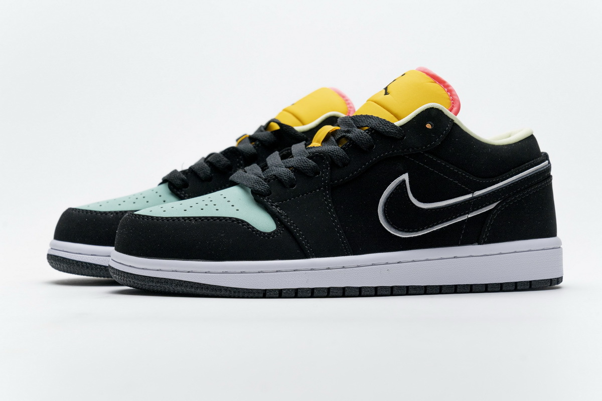  BootsMastersLin Jordan 1 Low Black Aurora Green Laser Orange, CK3022-013 the best replica sneaker 