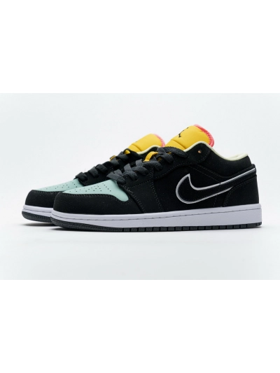POP Jordan 1 Low Black Aurora Green Laser Orange, CK3022-013 01