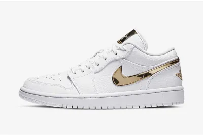 POP Jordan 1 Low White Metallic Gold (W),CZ4776-100 01
