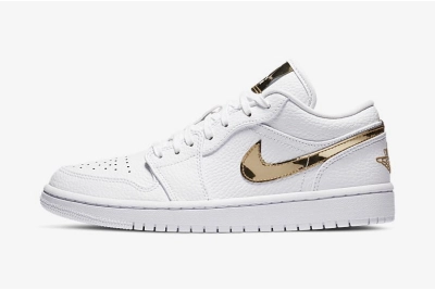 POP Jordan 1 Low White Metallic Gold (W),CZ4776-100 01