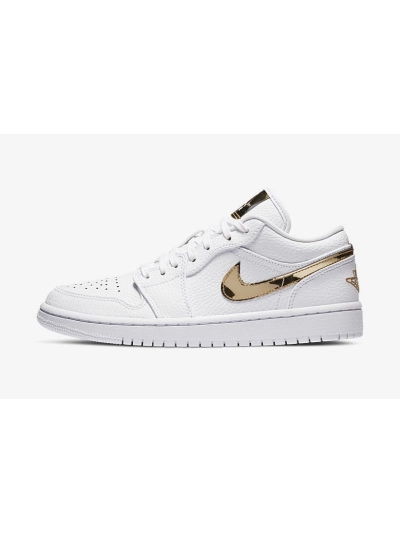 POP Jordan 1 Low White Metallic Gold (W),CZ4776-100 01