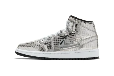 POP  Jordan 1 Mid SE Disco Metallic Silver, CU9304-001 01