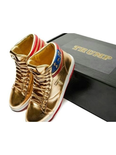 PKGoden  Trump high top “Never Surrender” goldsneakers  02