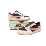 Perfectkicks   Travis Scott x Air Jordan 1 Low OG SP Dark Pony Pink  DZ4137-206
