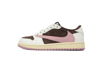 PKGoden   Travis Scott x Air Jordan 1 Low OG SP Dark Pony Pink  DZ4137-206 01