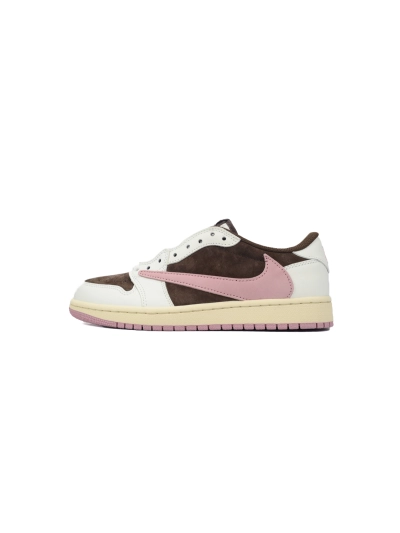PKGoden   Travis Scott x Air Jordan 1 Low OG SP Dark Pony Pink  DZ4137-206 01