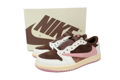 PKGoden   Travis Scott x Air Jordan 1 Low OG SP Dark Pony Pink  DZ4137-206 02