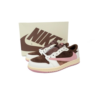 Perfectkicks   Travis Scott x Air Jordan 1 Low OG SP Dark Pony Pink  DZ4137-206 02