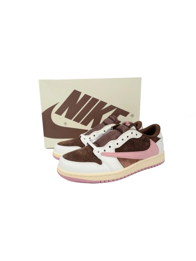PKGoden   Travis Scott x Air Jordan 1 Low OG SP Dark Pony Pink  DZ4137-206 02