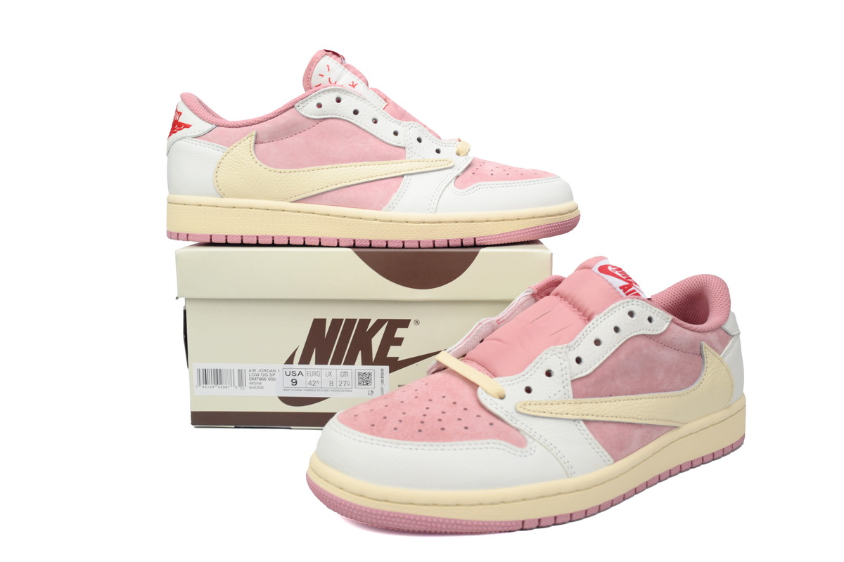 Perfectkicks   Travis Scott x Air Jordan 1 Low OG White Pink DM7866-600