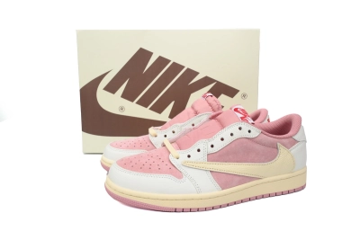 PKGoden   Travis Scott x Air Jordan 1 Low OG White Pink DM7866-600 02