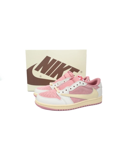 PKGoden   Travis Scott x Air Jordan 1 Low OG White Pink DM7866-600 02
