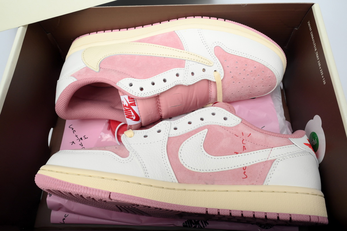 Perfectkicks   Travis Scott x Air Jordan 1 Low OG White Pink DM7866-600