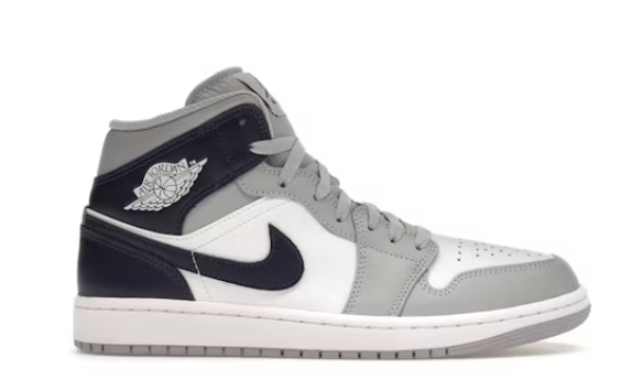 POP  Jordan 1 Mid Wolf Grey Midnight Navy, BQ6472-110